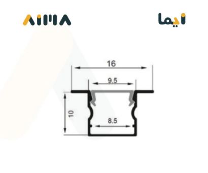 صورة نيو باور ألمونيوم بروفايل مخفي جداري سقفي طول 3 متر مقاس 1010